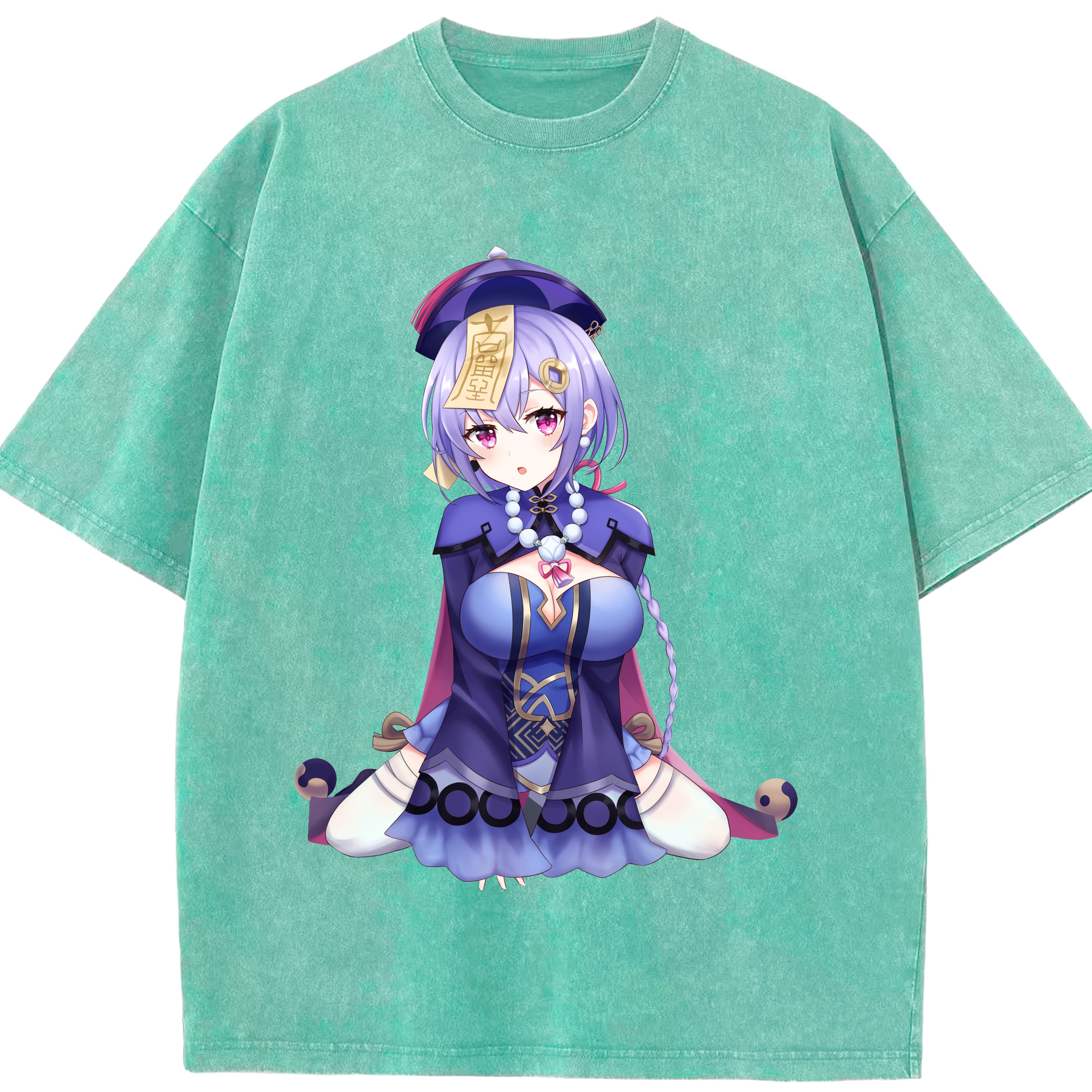 げんし神 七七 なな  genshin Nana 綿100% ヴィンテージ風 半袖Tシャツ（フロントプリント）